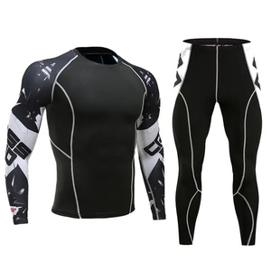 Conjunto de Camiseta Deportiva Transpirable de Manga Larga para Hombre, Diseño de Patrón Sólido Personalizable, para Gimnasio, Entrenamiento, Fitness y Running - Product Image 1