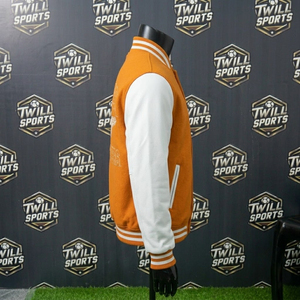 Tennessee Volunteers Varsity <b>Jacket</b> Men's Orange <b>White</b> Sleeve Embroidered Letterman Bomber Autumn Casual Wear - Product Image 4