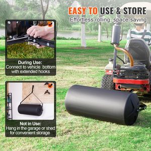 Rullo da Giardino/Quintana da 400 libbre con Tamburo in LLDPE e Telaio in Acciaio, Riempibile con Sabbia/Acqua, Facile da Gire, Rimorchiabile - Product Image 3