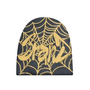 Gorro de Punto Moderno con Estampado de Telaraña, Unisex, Estilo Urbano, para Invierno, 56-58 cm, Tejido por Computadora, Cálido - Product Image 5