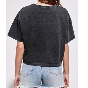 Wholesale 2026 <b>Acid</b> <b>Wash</b> <b>T</b> <b>Shirt</b> For Women Customized Women <b>Acid</b> <b>Wash</b> <b>T</b> <b>Shirt</b> Custom Design - Product Image 3