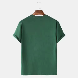 T-shirt pour homme en coton 100% personnalisé, couleur unie, design tendance, tissu doux à séchage rapide, prix de gros, utilisation en extérieur - Product Image 2
