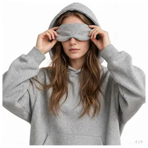 เสื้อฮู้ดโอเวอร์ไซส์สีเทาอ่อนสำหรับผู้หญิง ผ้าฟลีซนุ่ม สวมใส่สบาย มีกระเป๋าจิงโจ้ เชือกผูกฮู้ด เหมาะสำหรับใส่พักผ่อน สตรีทแวร์ - Product Image 1