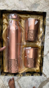Handcrafted Stylish Religious Copper Water Bottle Durable Metal Drinkware Set with <b>Iron</b> Plating Elegant Gift Idea - Product Image 6