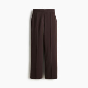 Pantalon pour femme taille mi-haute, coupe large, 100% coton, respirant, séchage rapide, taille élastique, plissé, longueur cheville, couleur unie, style minimaliste - Product Image 1