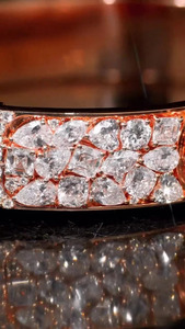 Women's Cuban Chain Bracelet Rose Gold Plated Hip Hop Brilliant Cut Iced Lab Grown Filled VVS Diamond IGI Certified <b>Bangles</b> - Product Image 3
