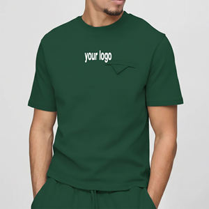 T-shirts pour hommes 100% coton, coupe ample, logo imprimé en 3D personnalisé, couleur unie, respirant - Product Image 2