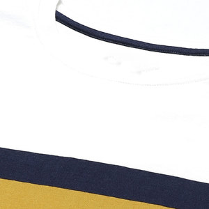 T-shirt à manches longues pour homme, col rond, tricoté, décontracté, avec blocs de couleur, bordure contrastante, coupe classique, design uni, polyester/coton, séchage rapide - Product Image 5