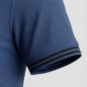 Polo à manches courtes pour homme, bleu marine, couleur unie, tricot piqué, décontracté, respirant, coupe classique, boutons - Product Image 6