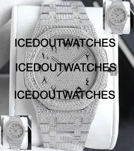 Reloj de Lujo Automático con Diamantes Moissanite de Color VVS, Cristal de Zafiro, Función de Fecha, Estilo Hip Hop - Product Image 4