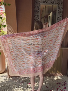 Paréo indien imprimé poisson fait main, foulards de plage en voile doux, paréo d'été élégant, couvre-maillot de bain - Product Image 6