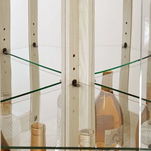 Vetrina Angolare Illuminata per Collezioni Antiche, Espositore in Vetro per Vini, Bar e Soggiorno - Stile Vintage - Product Image 5