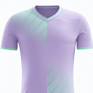 Conjunto de Camiseta de Fútbol Morada para Hombre, Cuello en V, Manga Corta, Poliéster que Absorbe la Humedad, Ropa Deportiva para Todas las Temporadas, Diseño Degradado - Product Image 5