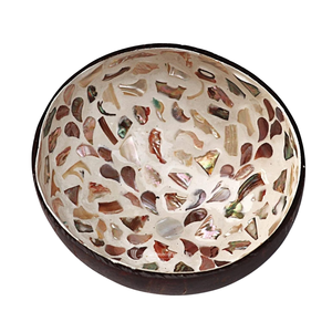 Tazón de Coco de Lujo Hecho a Mano, Tazón Artesanal con Incrustaciones de Madreperla y Lacado, Tazón Ecológico para Servir - Product Image 5