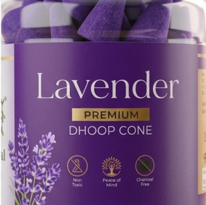 Sellease Lavender Premium Dhoop <b>Cone</b> in Bamboo Jar Eco-Friendly All-Season Scented <b>Incense</b> <b>Cones</b> - Product Image 3