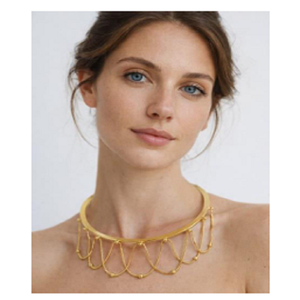 Collar geométrico chapado en oro para mujer, para fiestas y uso diario, joyería de diseño moderno, collares de latón. - Product Image 2