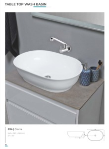 White <b>Round</b> Countertop Hand Wash <b>Basin</b> Ceramic Vessel 400x400mm Travertine Polished Minimalist Design 12L Capacity NSF Certified - Product Image 2