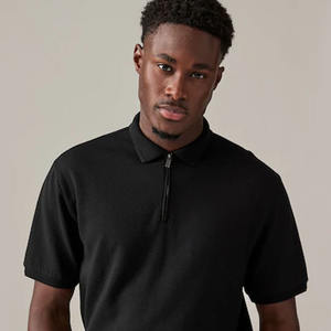 T-shirt à col zippé tendance, best-seller, 100% coton, t-shirt floral surdimensionné pour homme, qualité supérieure, couleur unie - Product Image 4