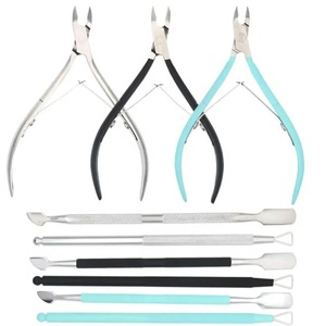 Ensemble professionnel de coupe-ongles en acier inoxydable, livraison rapide, coupe-cuticules doré avec repousse-cuticules argenté - Product Image 2