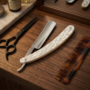 Navaja de Afeitar Profesional de Acero Inoxidable de Una Sola Hoja para Hombre, Diseño Recto para Barbería, Recortador de Barba y Bigote - Product Image 3