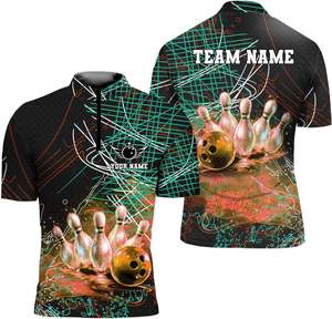 Oem Sublimation Half Sleeve Casual Tee Mens Shirts T-Shirt New Design Casual Polo Tshirt Own Wholesale <b>Bowling</b> Shirt - Product Image 1