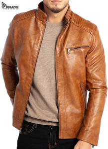 Nueva Chaqueta de Invierno de Cuero Premium para Hombre, Cuello Camisero, Piel de Cordero Genuina, Estilo Motero Clásico con Cierre y Logotipo Frontal - Product Image 4