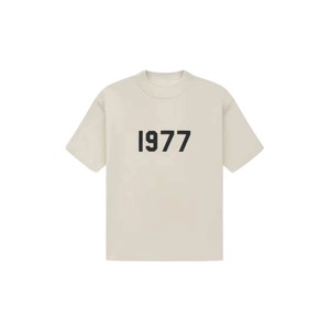 <b>Men's</b> <b>Black</b> Short Sleeve T-<b>Shirt</b> 1977 Print <b>Slim</b> <b>Fit</b> O-Neck Sporty Front Logo 100% Cotton Knitted Fabric - Product Image 2