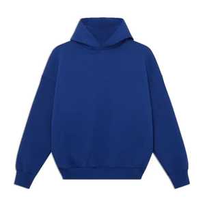 Sudadera con capucha extragrande de peso pesado con logo personalizado al por mayor, estilo minimalista y corte holgado con hombros caídos - Sudadera lisa cruzada - Product Image 4
