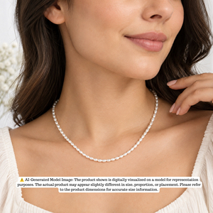 Freshwater Pearl Oval Choker Shape 925 Sterling Silver 18K Gold Plated Adjustable Elegant Pearl Jewelry Necklace - Product Image 4