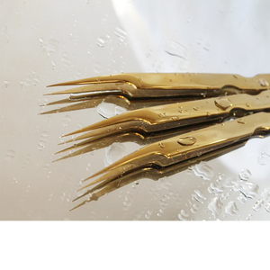 Pinzas para Pestañas con Punta de Volumen, Dentadas, Precisas y Duraderas, de Acero Inoxidable Japonés, Servicio OEM ODM, Punta en Forma de L - Product Image 3