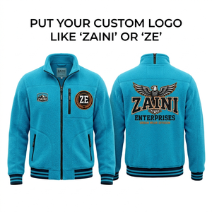 Men Polar Fleece <b>Running</b> <b>Jacket</b> 240 GSM Brushed Full Zip Stand Collar Dark Brown Custom logo Woven Patch Embossed Waterproof - Product Image 6