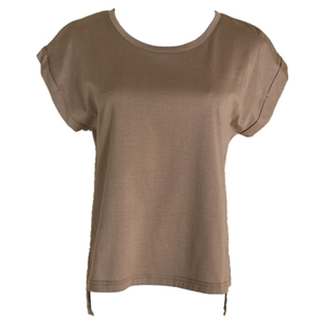 T-shirt uni surdimensionné en coton biologique 100 % pour femme, coupe ample, style streetwear, doux, respirant, décontracté, été, vente en gros - Product Image 3