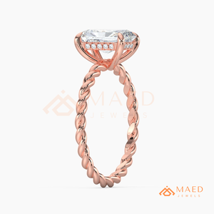 Rose Gold Radiant Cut Moissanite Engagement Ring Lab Grown Diamond Bridal Jewelry Women USA Anniversary - Product Image 6