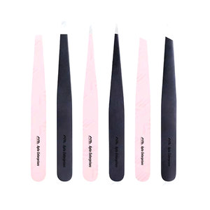 Stainless Steel Eyelash and Eyebrow Extension <b>Tools</b> for Precision Makeup Application Anti-Static Curved Eyebrow Tweezers - Product Image 1
