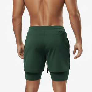 Quick Dry Hot Sale Cheap Custom Logo Two in One Sports Running Workout Shorts for Men Polyester Spandex Double <b>Layer</b> Shorts - Product Image 2