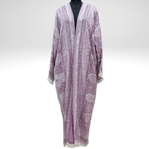 Conjunto de Abaya con Estampado Paisley de Diseñador Safaa – Cobertura Completa del Cuerpo con Pañuelo a Juego - Product Image 1