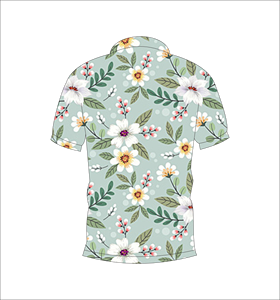 เสื้อโปโลลายดอกเดซี่แบบกำหนดเอง เสื้อกอล์ฟพิมพ์ลาย แขนสั้น เสื้อผ้ากีฬาทีมลำลอง - Product Image 1