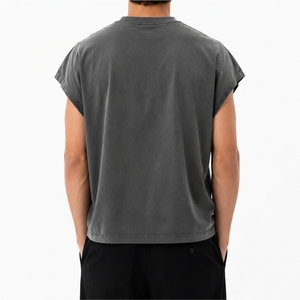 Débardeur de sport oversize sans manches pour homme, style décontracté, 100 % coton, séchage rapide, confortable - Product Image 2