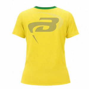 Camiseta de la Hermandad Chi Eta Phi con Cuello en Contraste Amarillo y Verde, 100% Algodón, Transpirable, Estilo Urbano, Camiseta CEPhi Sorority - Product Image 3