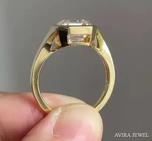 Bague de mariage classique pour femme en or rose massif 1 carat avec diamant de laboratoire, sans nickel et sans plomb, écologique, Avira Jewels - Product Image 4