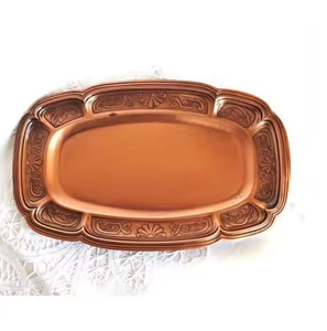 Bandeja de Metal Estilo Europeo, Bandeja para Pan y Postres, Bandeja Especial de Metal para Ramadán, Servidor de Tazas de Café y Té, Bandejas para Servir Alimentos y Frutas - Product Image 1