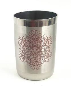 Tasse de voyage isotherme à double paroi en acier inoxydable avec motif floral mandala, style bohème unisexe, pour boissons chaudes - Product Image 1