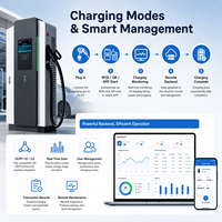 Stations de recharge publiques de faible capacité pour hôtels, lieux de travail, parkings. Sortie CC 30-80 kW, entrée CA 380 V, multi-connecteurs