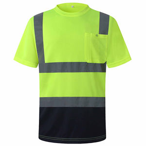 T-shirts haute visibilité, vêtements de travail d'hiver à manches courtes, t-shirt de sécurité haute visibilité avec bande réfléchissante, taille OEM - Product Image 1