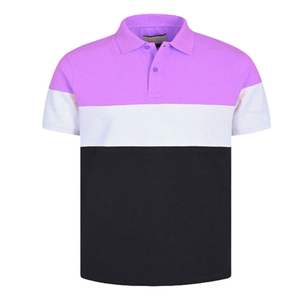 Chemise en coton rayé pour homme, tricotée, manches courtes, coupe décontractée, logo sur le devant, bleu, blanc, noir - Product Image 4