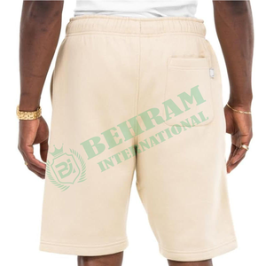 BEHRAM INTERNATIONAL Short Bermuda Homme en Coton Couleur Unie, Taille Élastique, Fermeture à Cordon, Tissu Respirant, Coupe Mi-Haute - Product Image 3