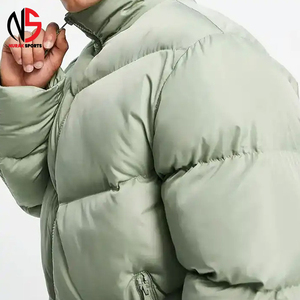 Blouson d'hiver matelassé long vert clair de haute qualité pour homme, personnalisable, imperméable, respirant, coupe décontractée ample 2026 - Product Image 3