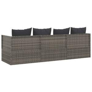 Cama de Exterior de Ratán Sintético Gris, Tela con Acabado en Polvo, Elegante Tumbona de Acero - Product Image 5