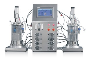 Biorreactor <span class=keywords><strong>de</strong></span> Vidrio <span class=keywords><strong>de</strong></span> 15L-2 Celdas para Fermentación <span class=keywords><strong>de</strong></span> Proteínas con Control Automático, Recipiente a Presión y Motor para Cultivos <span class=keywords><strong>de</strong></span> Suspensión Celular Vegetal - Product Image 1