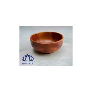 Bol en bois bio écologique poli vintage BEST SELLING BLUE LOTUS |   Vaisselle et ustensiles de cuisine de qualité alimentaire naturelle - Product Image 1